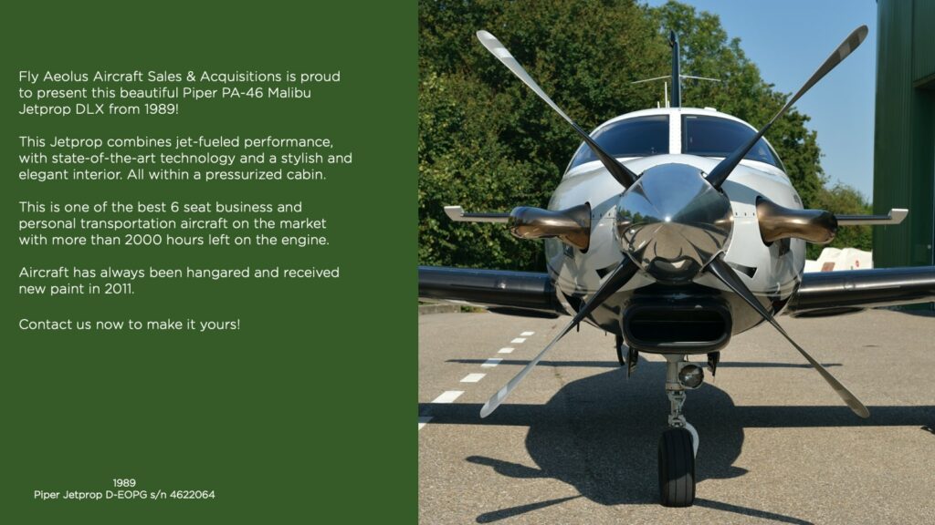 Beautiful Piper PA46 Malibu JetPROP DLX For Sale!