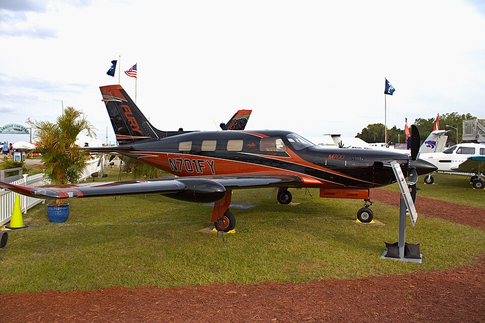 Piper M700 Fury turboprop vliegtuig op het platform – een upgrade-optie voor eigenaren van zuigermotoren.